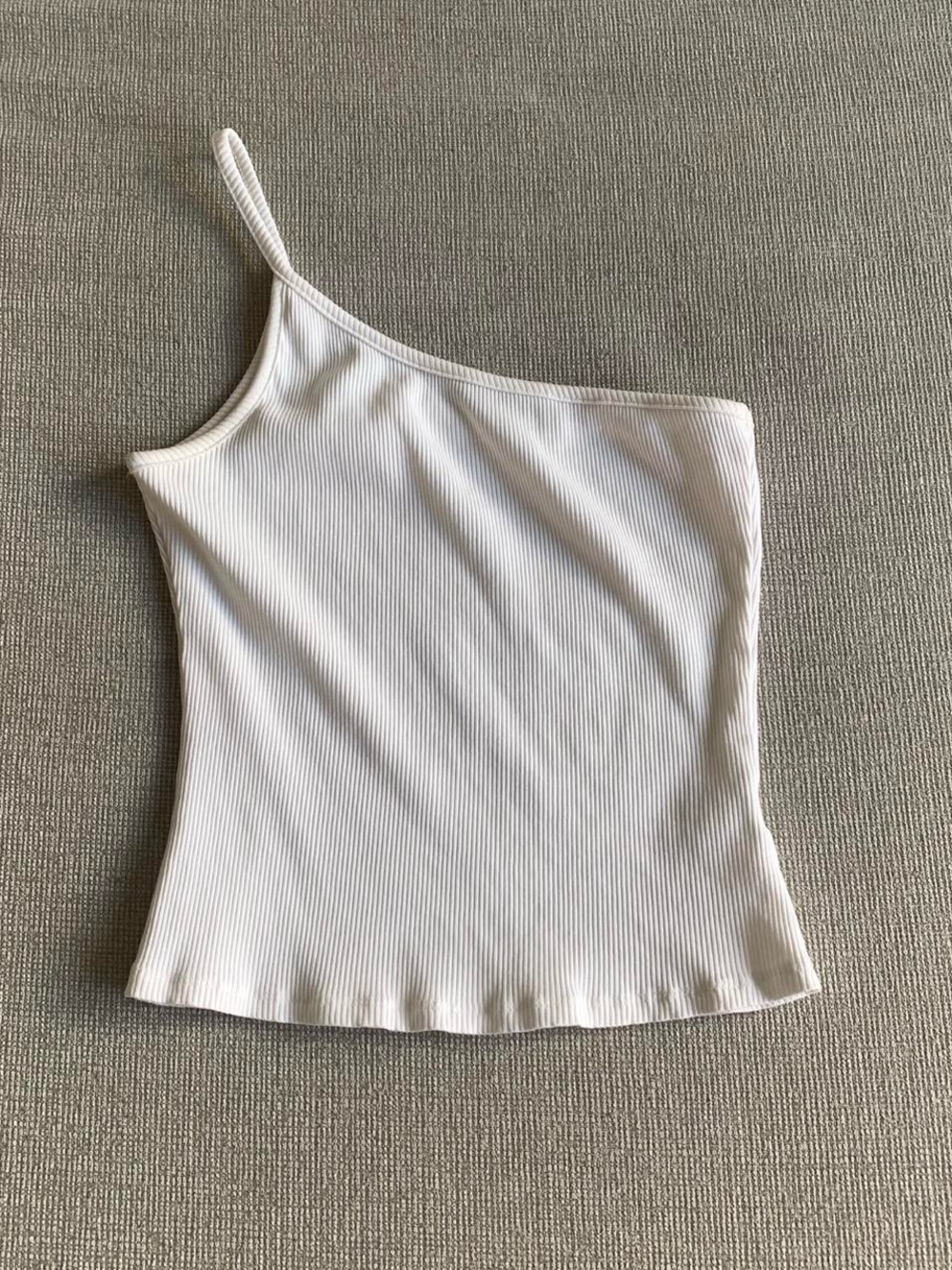 Nia One Shoulder Asymmetrical White Top